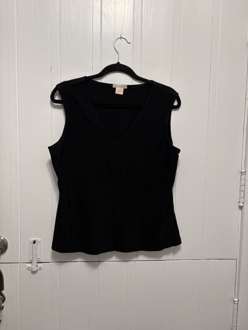 Boston Proper Black V-Neck Sleeveless Top - Classic Women's Shell